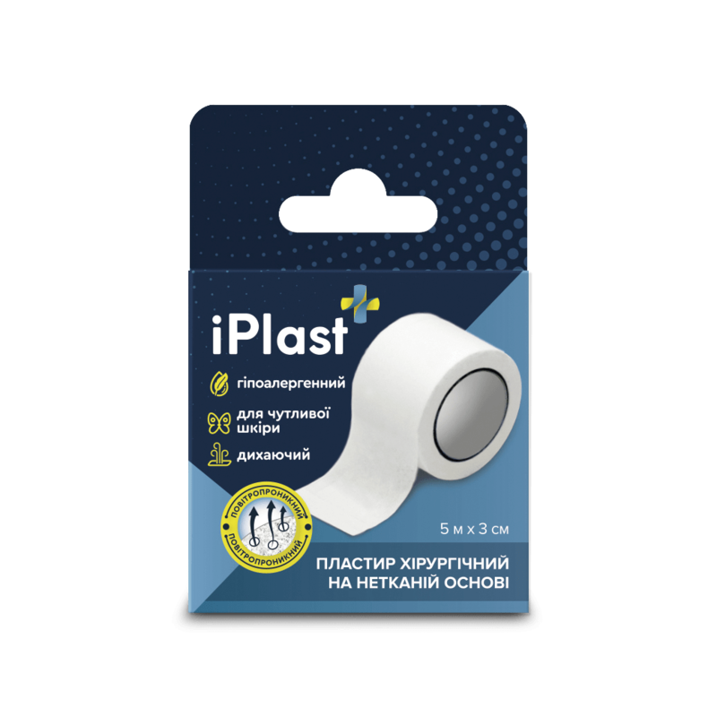 Пластир iPlast хірургічний неткан.осн. 5 м х 3 см